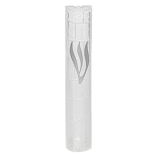 5" Big S Plastic White Bricks Mezuzah