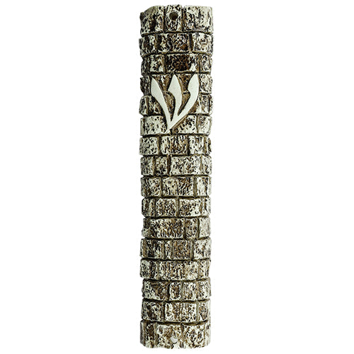 7" Jerusalem Walls Stone Design Mezuzah