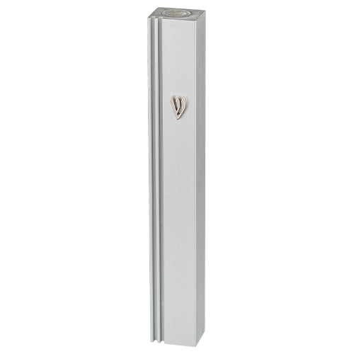 Strips Elegant Aluminum Silver Mezuzah