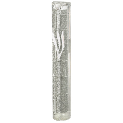 5" Big S Sparkling Plastic White Bricks Mezuzah