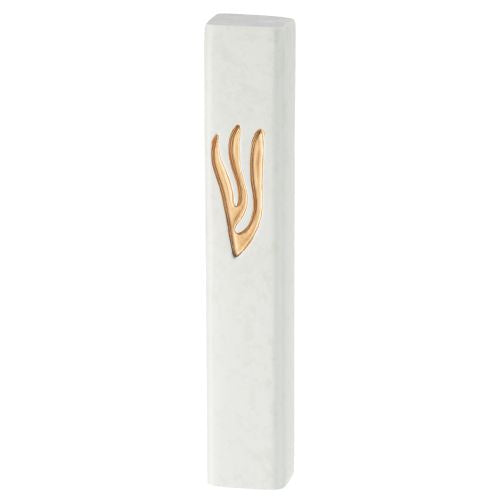 Concrete Polymer White Mezuzah