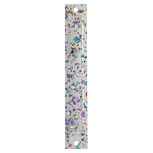 Transparent Sparkling Perspex Mezuzah – 6" with Free Scroll & Adhesive Backing