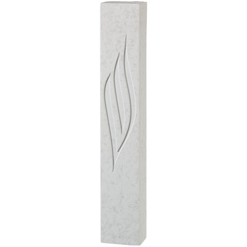 White Concrete Polymer Mezuzah