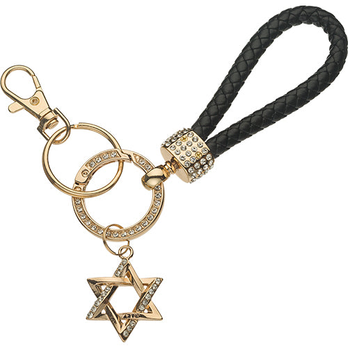 Rose Gold Loop Star Of David Keychain