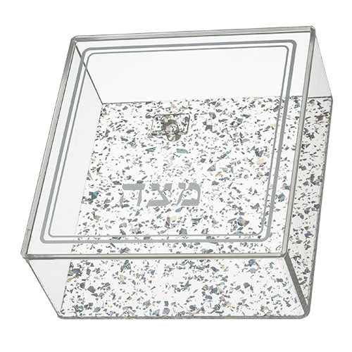 Perspex Glitter Clear Matza Box