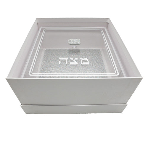 Perspex Glitter Clear Matza Box