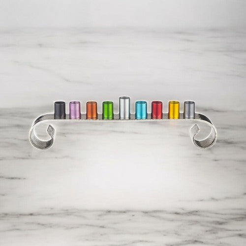 Colorful Candle Aluminum Elegant Menorah