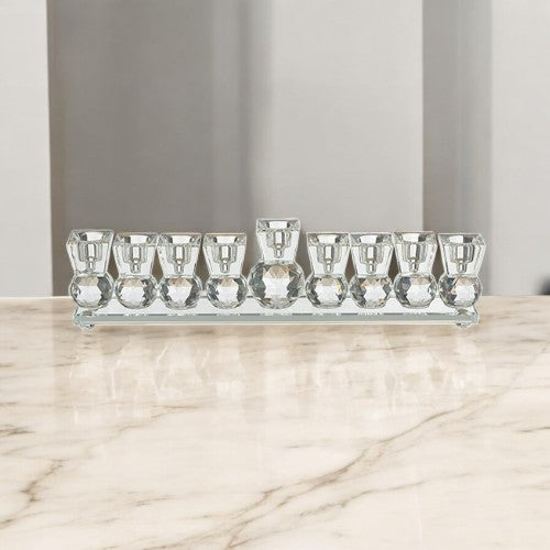 High Crystal Glass Menorah