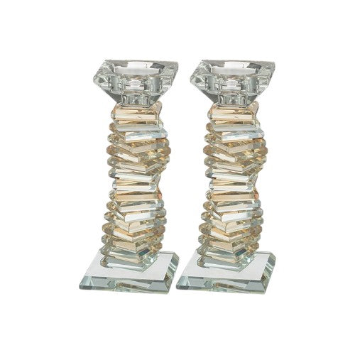 Gold & Silver Crystal Candlesticks