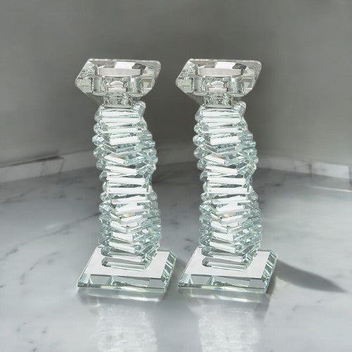 Silver Crystal Candlesticks