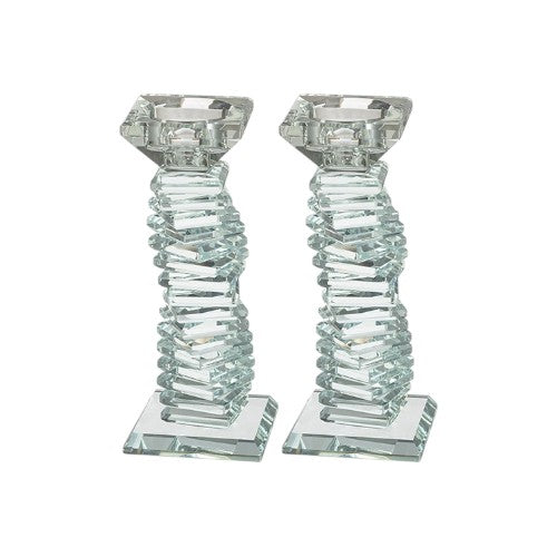 Silver Crystal Candlesticks