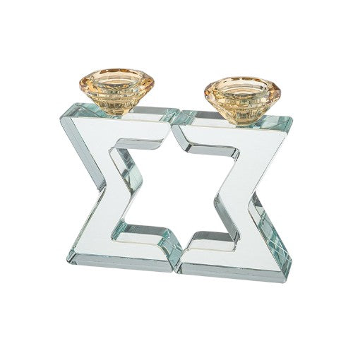 Star Of David Crystal Candlesticks