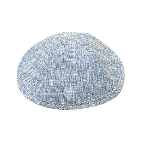 Sky Blue Silk & Linen Kippah