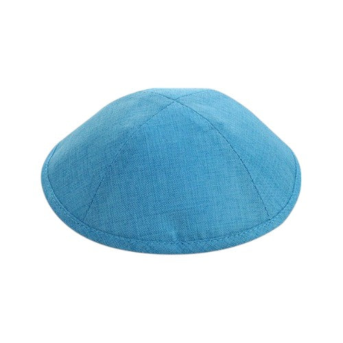 Turquoise Silk & Linen Kippah