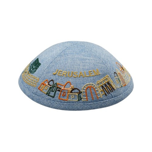 Jerusalem Silk & Linen Kippah