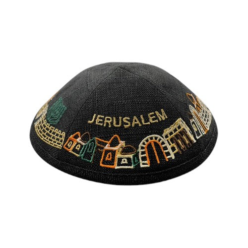 Jerusalem Silk & Linen Kippah