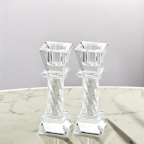 Silver Crystal Candlesticks