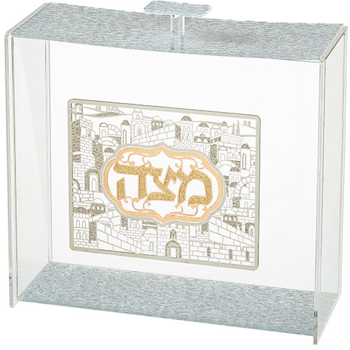 Jerusalem Walls Glitter Clear Matza Box