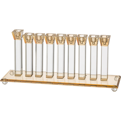 Big Rose Gold High Premium Crystal Glass Menorah