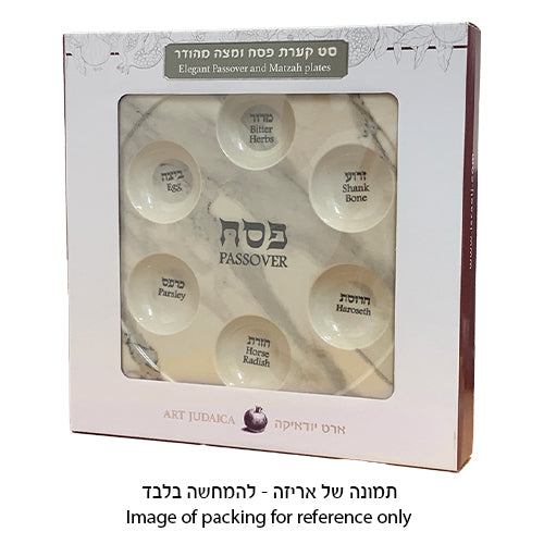 Stylish Passover Seder Plate With Marble Design