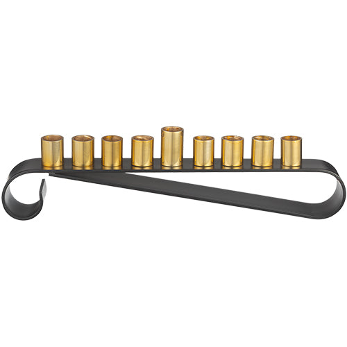 Oil Black & Gold Aluminum Elegant Menorah