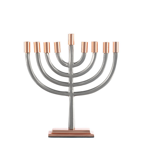 Rose Gold & Silver Aluminum Elegant Menorah