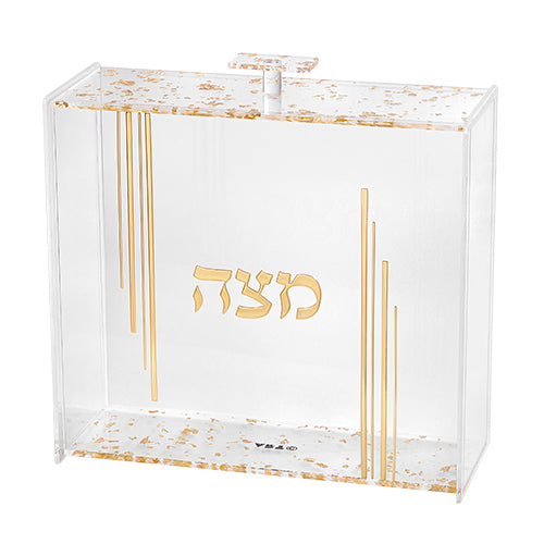 Gold Glitter Clear Matza Box