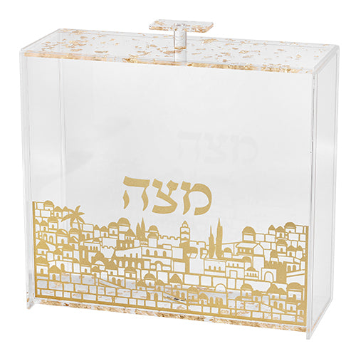 Jerusalem Walls Clear Matza Box