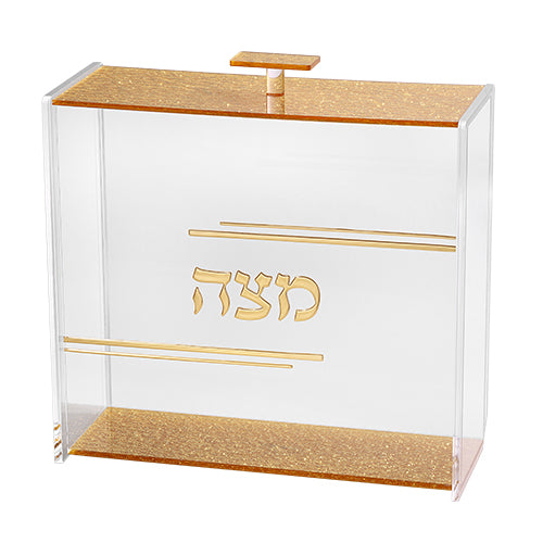 Gold Glitter Clear Matza Box