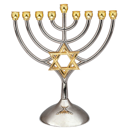 Star of David Aluminum Elegant Menorah