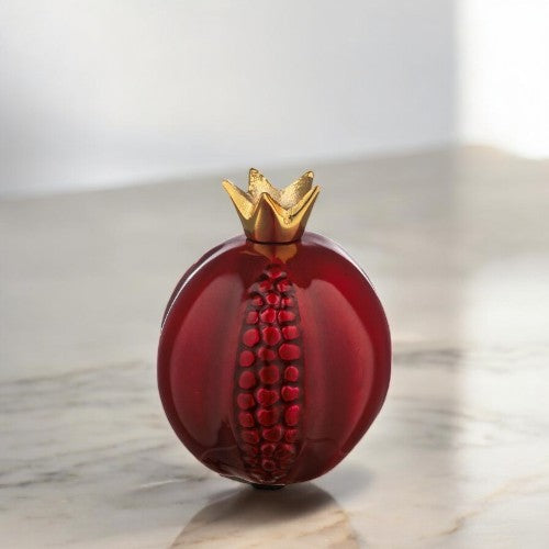 Aluminum Enamel Red Gold Pomegranate Decoration For Rosh Hashanah Table