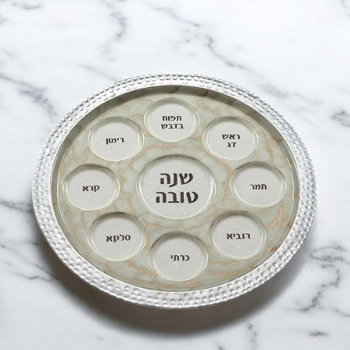 Aluminum Blessing Plate Marble Enamel Gold