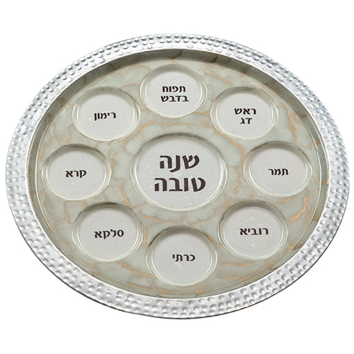 Aluminum Blessing Plate Marble Enamel Gold