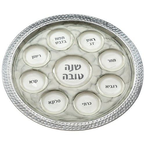 Aluminum Blessing Plate Marble Enamel Gold