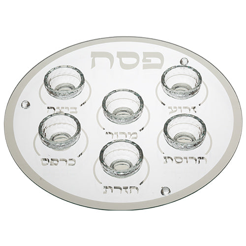 Clear Crystal Glass Stylish Passover Seder Plate