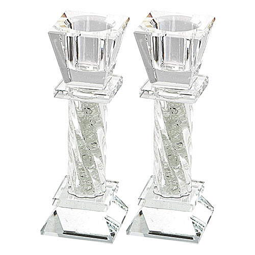 Silver Crystal Candlesticks