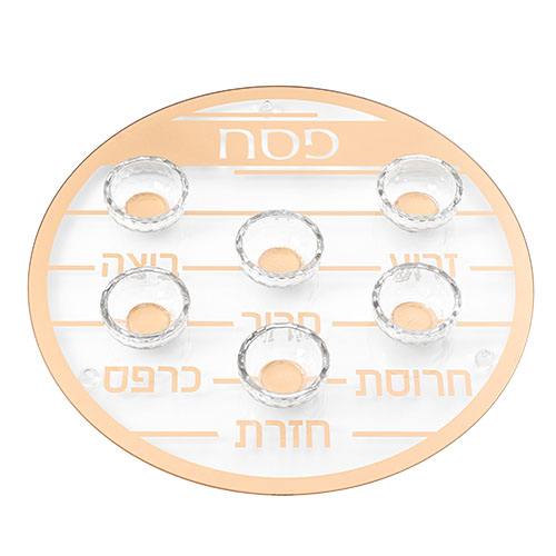 Gold Crystal Glass Stylish Passover Seder Plate