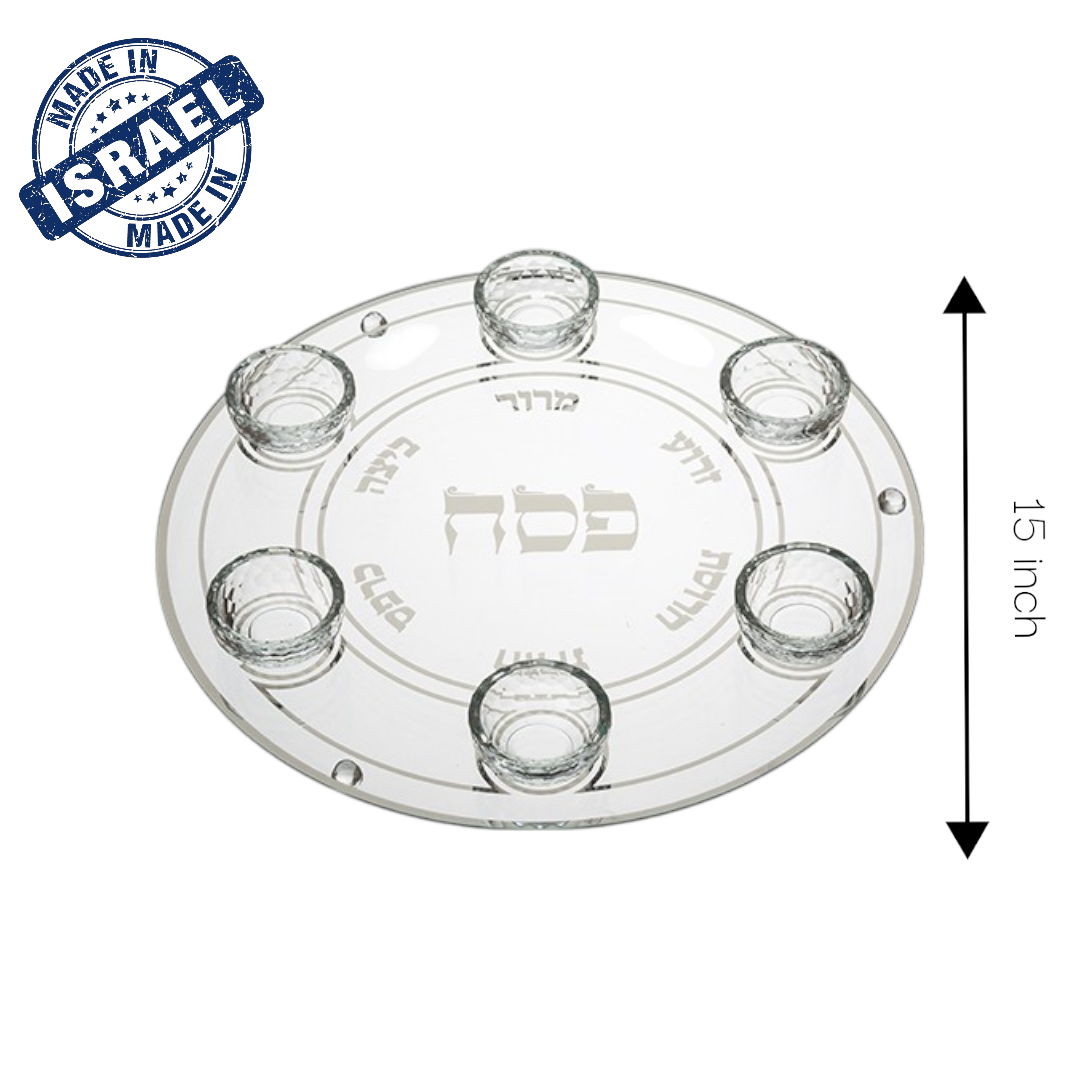 Crystal Glass Stylish Passover Seder Plate