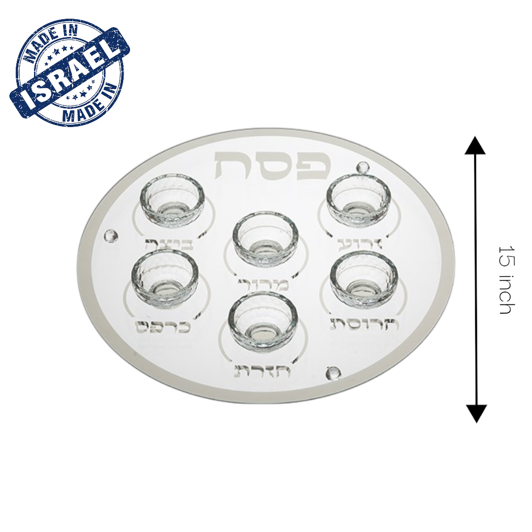 Clear Crystal Glass Stylish Passover Seder Plate