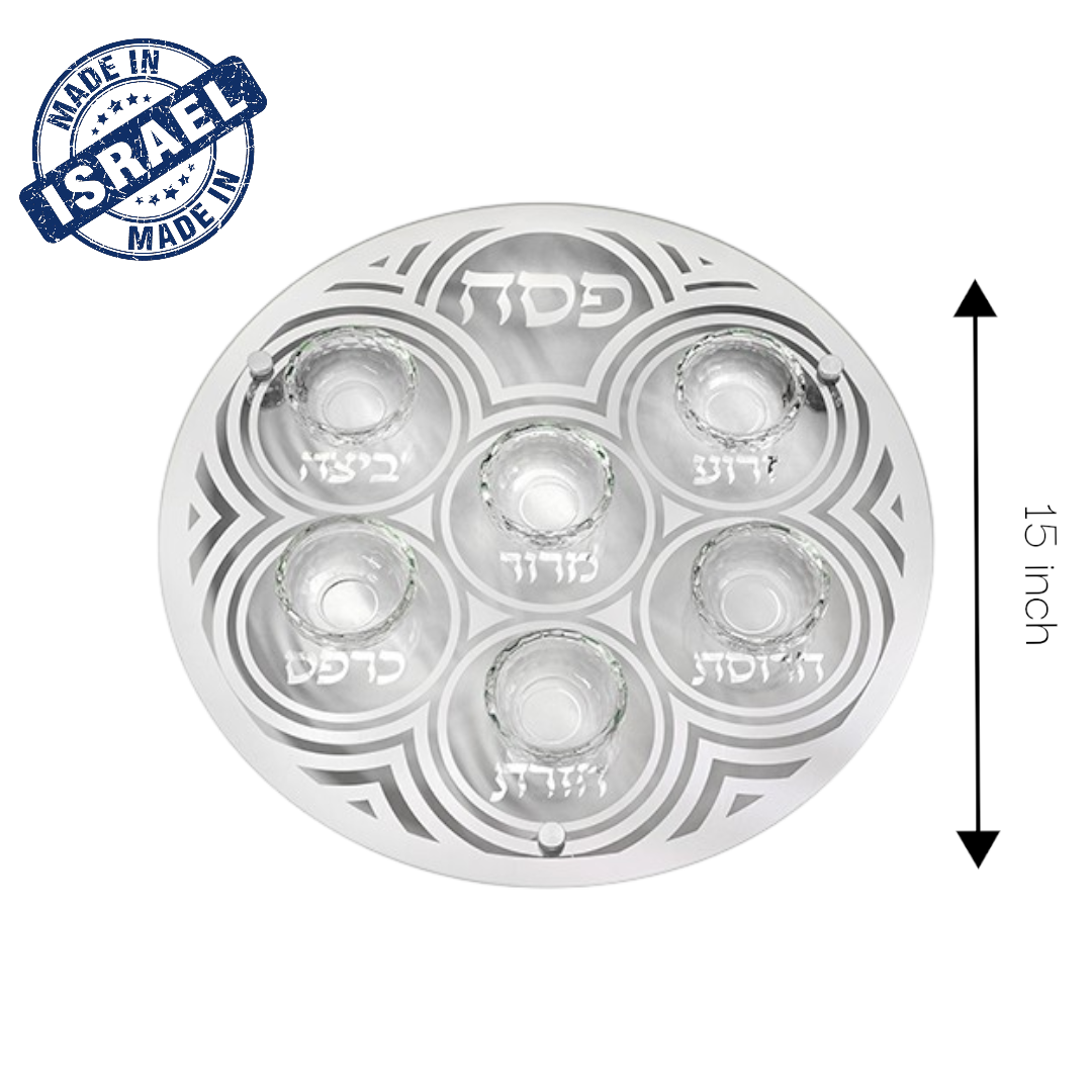 Clear Crystal Glass Stylish Passover Seder Plate