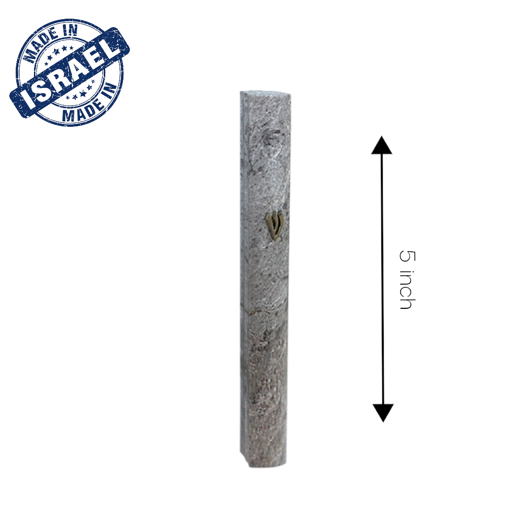 Aluminum Grey Marble 5" Mezuzah