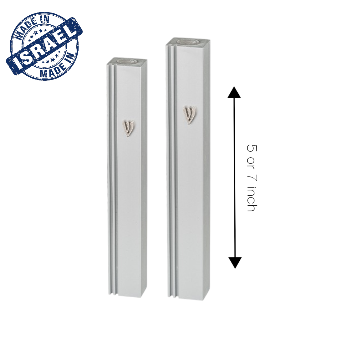 Strips Elegant Aluminum Silver Mezuzah