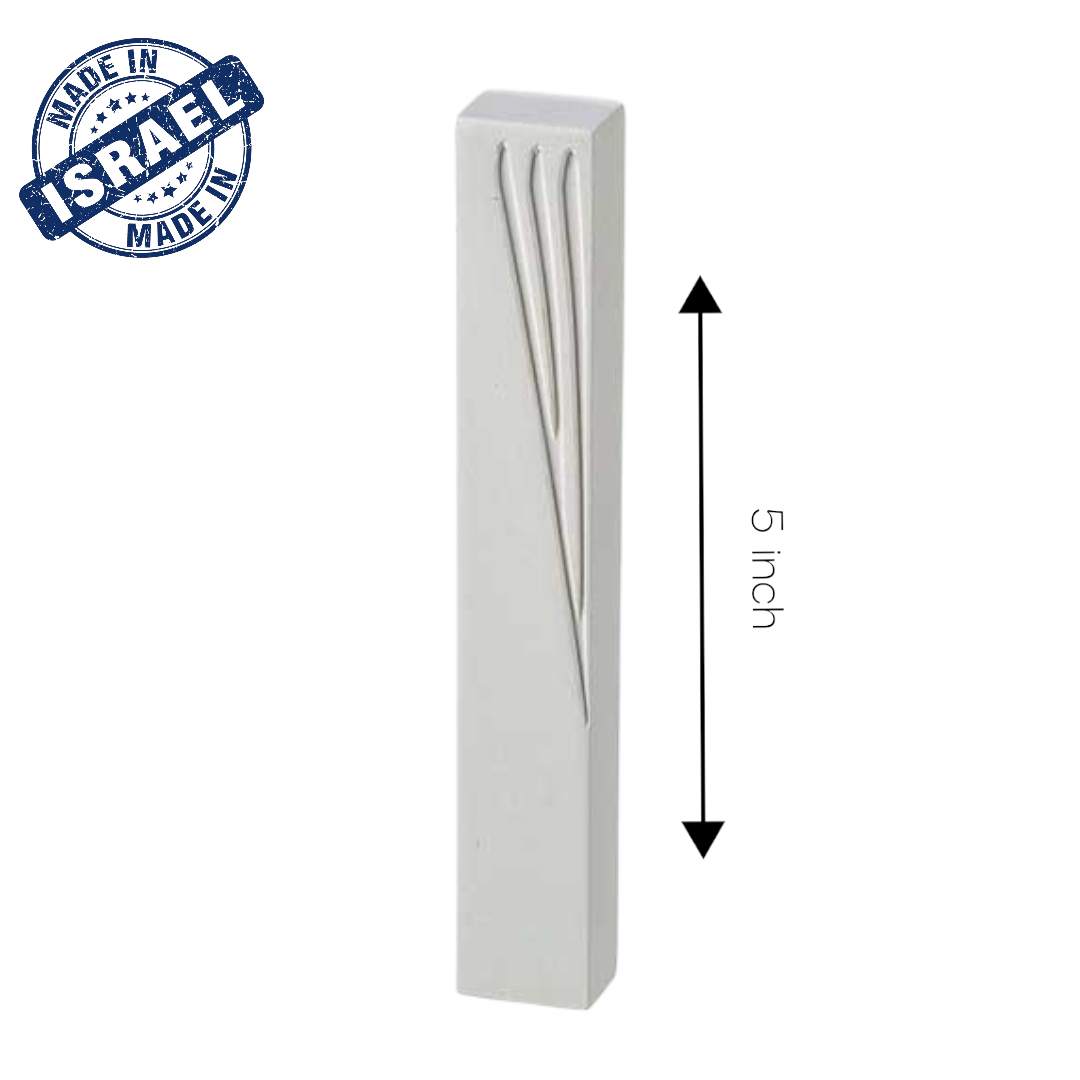 White Diagonal Concrete Polymer Mezuzah