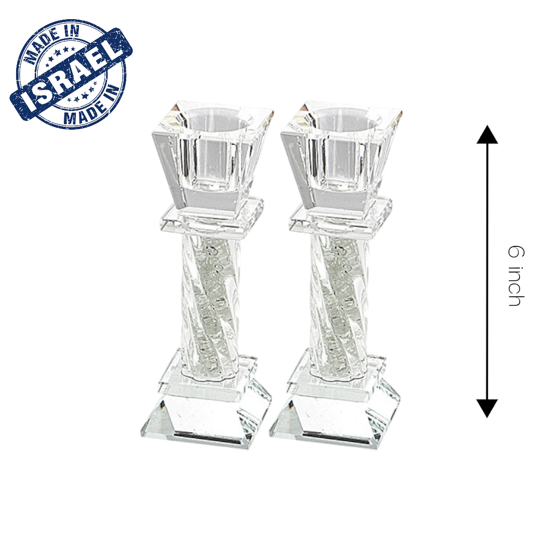 Silver Crystal Candlesticks