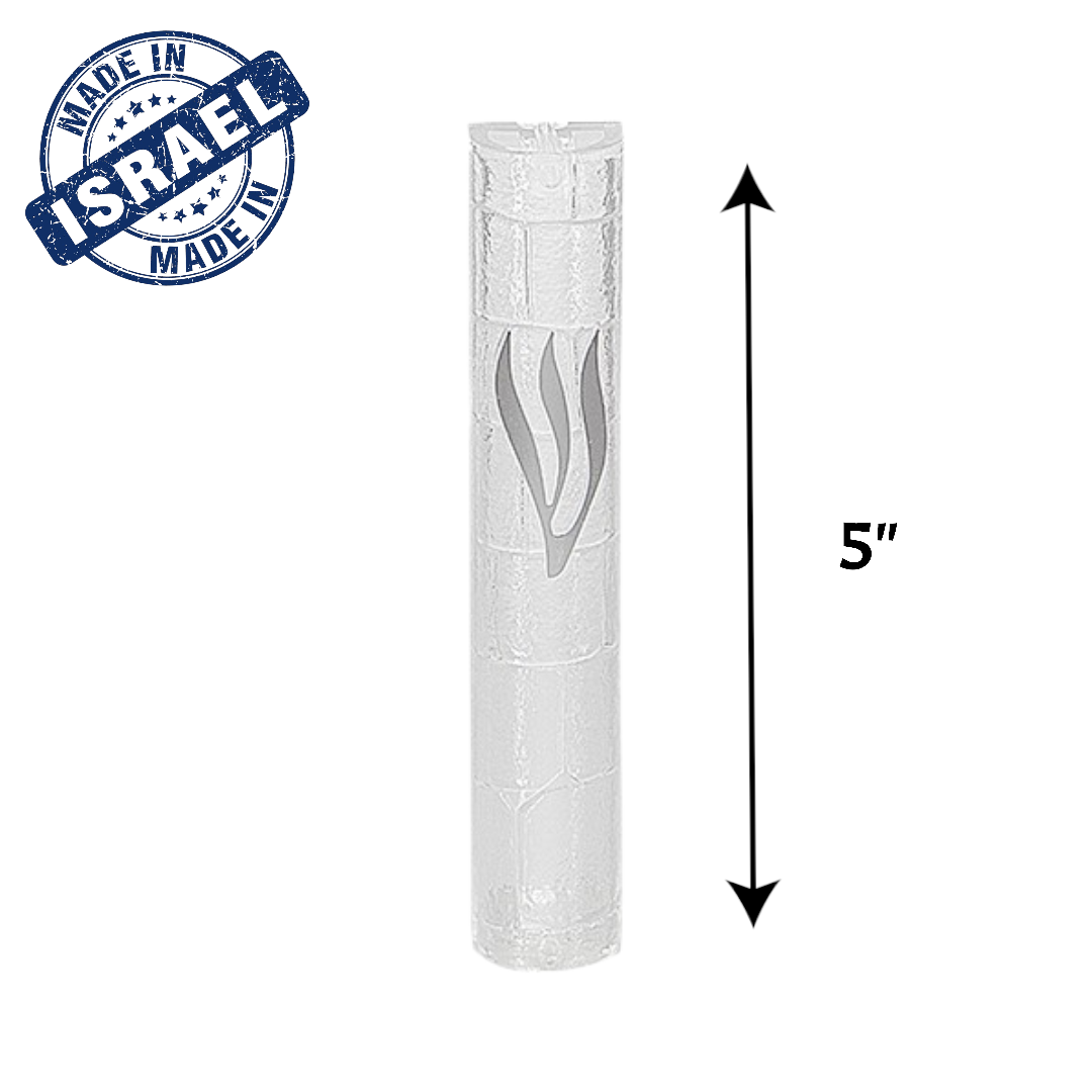 5" Big S Plastic White Bricks Mezuzah