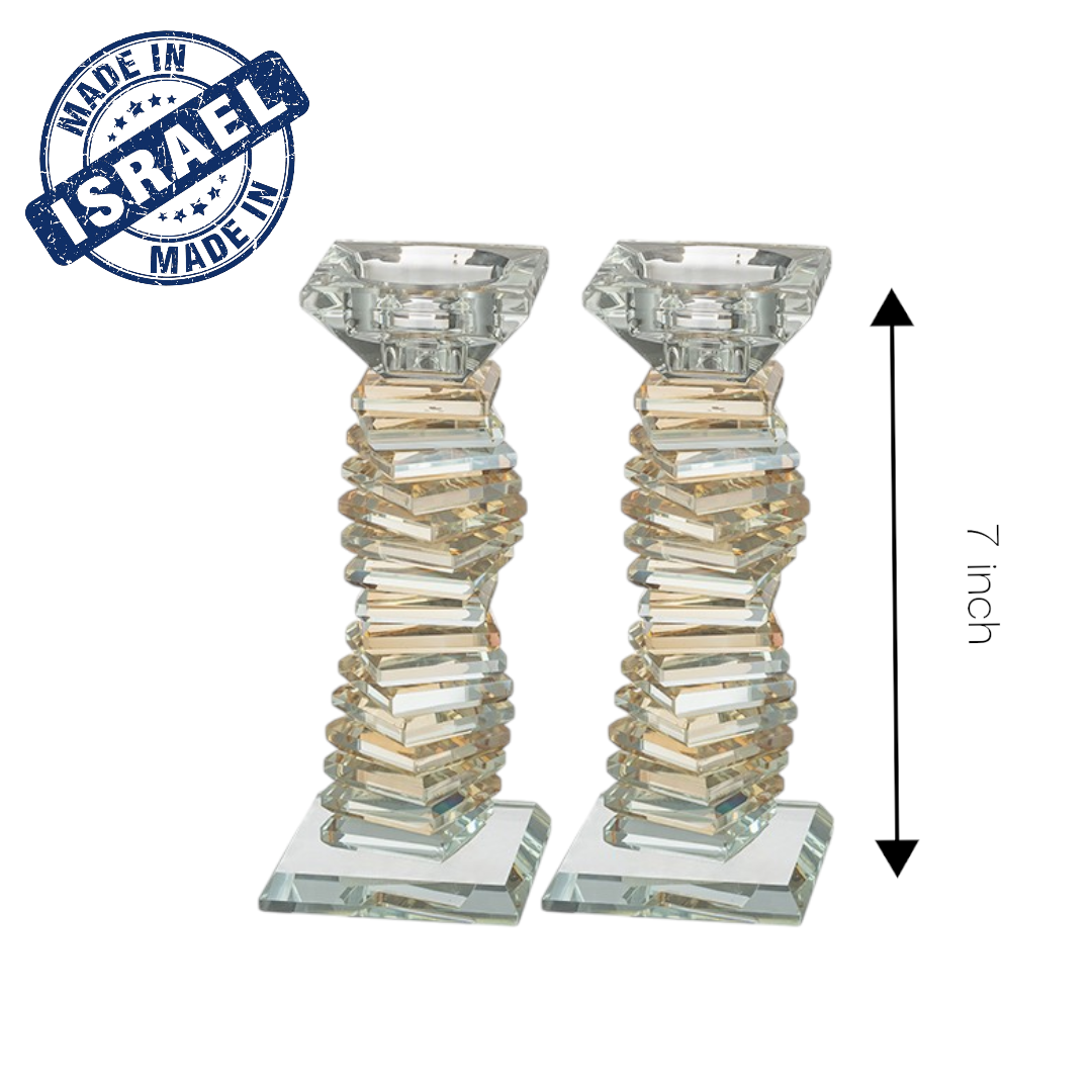 Gold & Silver Crystal Candlesticks