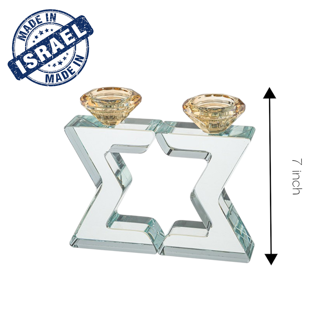 Star Of David Crystal Candlesticks