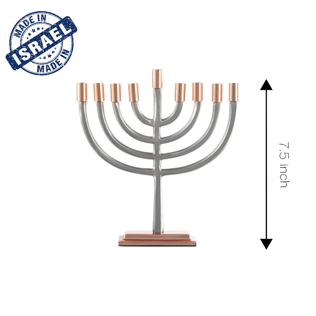 Rose Gold & Silver Aluminum Elegant Menorah