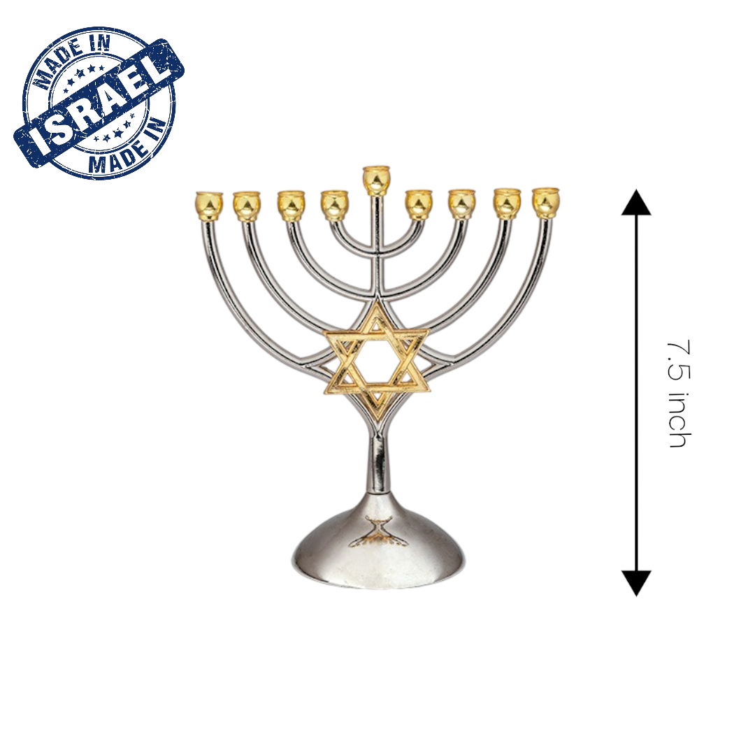 Star of David Aluminum Elegant Menorah