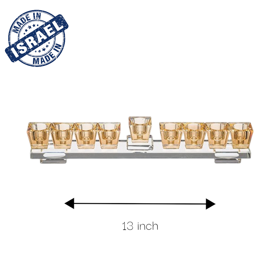 Rose Gold Crystal Menorah